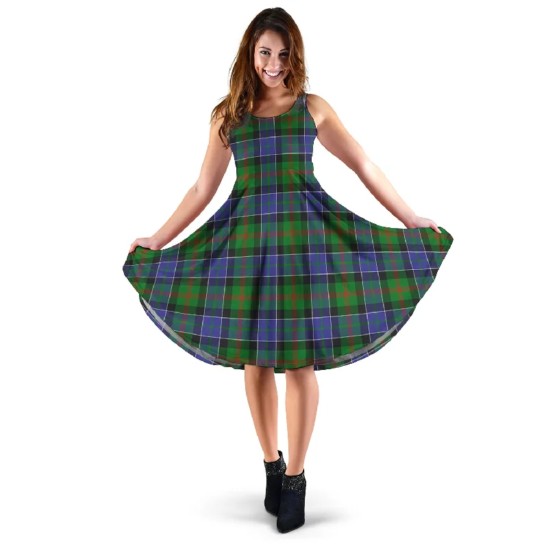 Savings Galore Paterson Tartan Sleeveless Midi Womens Dress