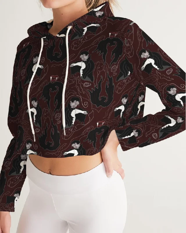 Epic Deals stylish pullover sweatshirtVampire Pattern Women's Cropped Hoodie