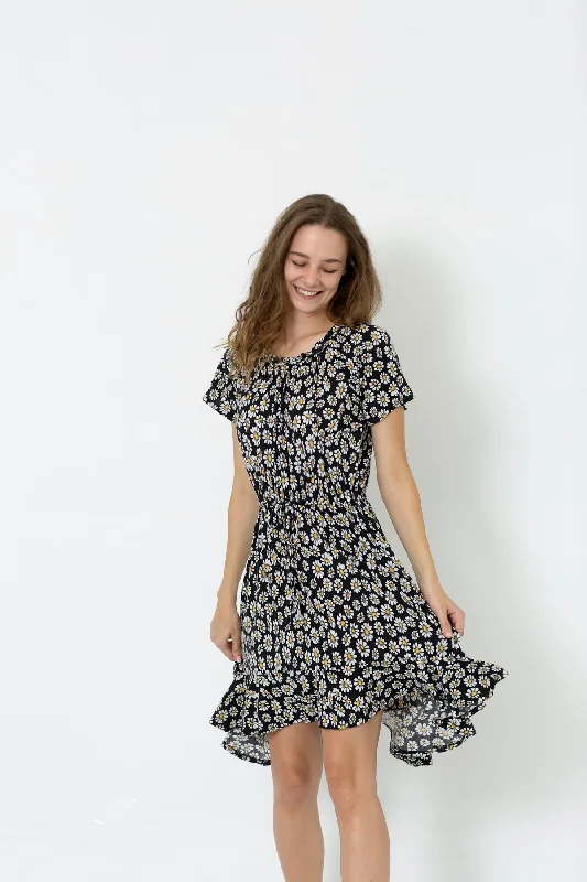 Exclusive Online Offer statement dressSS RUFFLE HEM ELASTIC WAIST HI LOW PEASANT DRESS - D9018 Exclusive Online Offer statement dressSS RUFFLE HEM ELASTIC WAIST HI LOW PEASANT DRESS - D9018