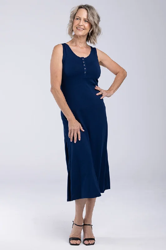 Instant Savings oversized dressHenley Tank Dress - Navy