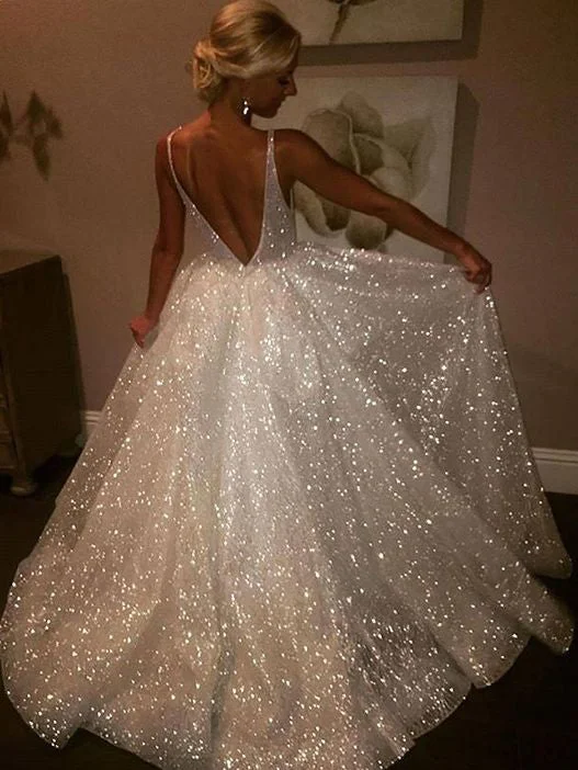 Price Cut Sexy Prom Dresses V neck Aline Short Train Sparkly Beautiful Backless Ivory Prom Dress JKL691 Price Cut Sexy Prom Dresses V neck Aline Short Train Sparkly Beautiful Backless Ivory Prom Dress JKL691