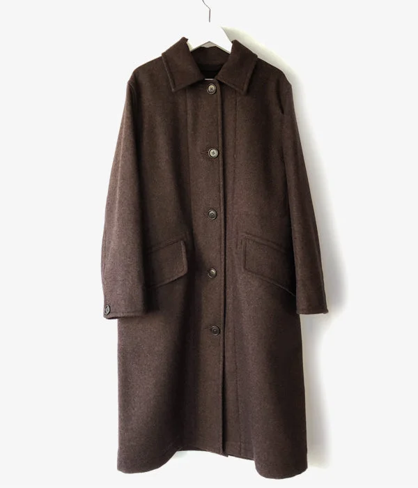 Flash Deals long-sleeve coatMHL./BASIC WOOL MELTON WOMENS (DARK BROWN)