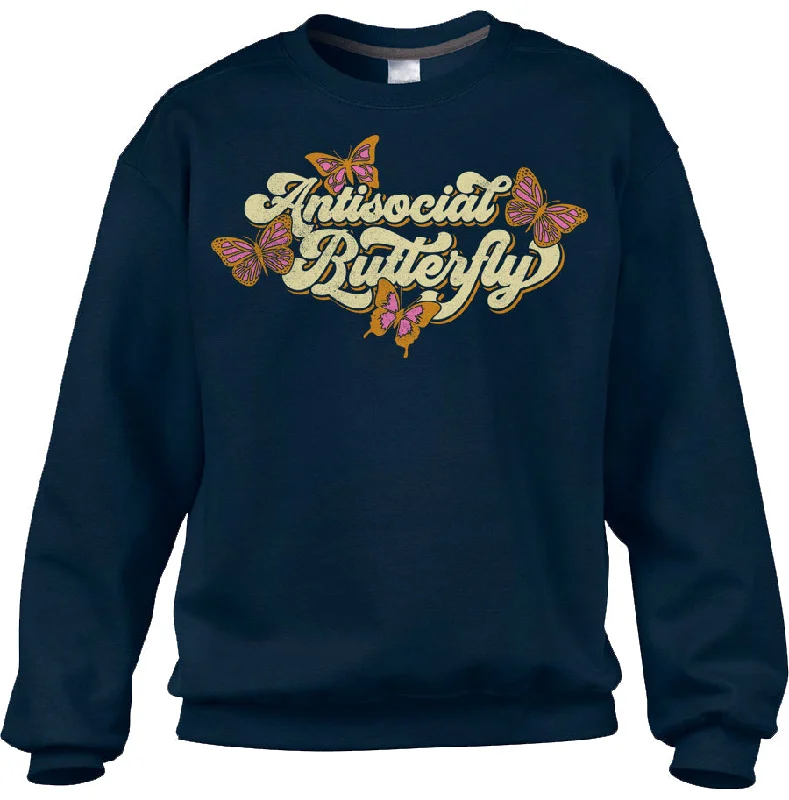 Bargain Bin zip-up gym hoodieUnisex Antisocial Butterfly Sweatshirt