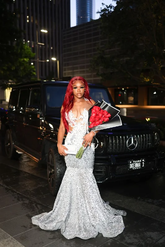 Stock Up and Save summer dressNew Arrival Silver Dress Glitter Sequins Birthday Wedding Party Gown Evening Dress Y4228 Stock Up and Save summer dressNew Arrival Silver Dress Glitter Sequins Birthday Wedding Party Gown Evening Dress Y4228
