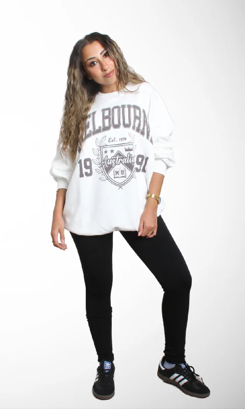 Midnight Sale modern sports hoodieWomen Milton Sweatshirt (White)