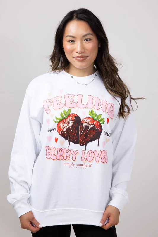 Deal Dash sleek sports hoodieSimply Southern Berry Loved Sweatshirt for Women in White | CREW-BERRY-WHITE Deal Dash sleek sports hoodieSimply Southern Berry Loved Sweatshirt for Women in White | CREW-BERRY-WHITE