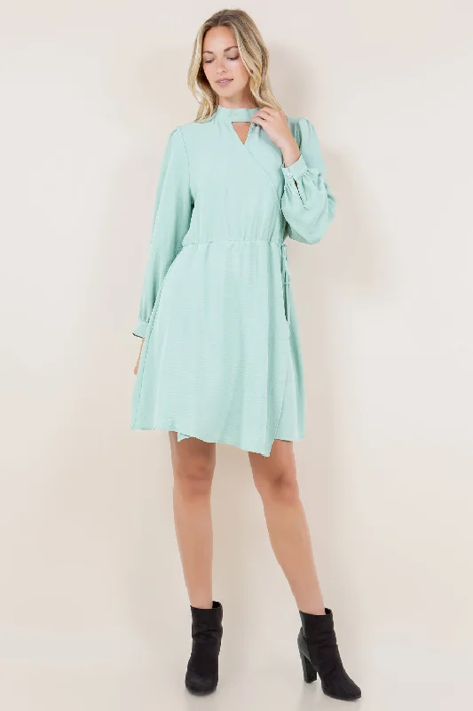 Can't Be Beat casual knit dressLS ASYMMETRICAL WAIST DART DRESS - D3495-AFLW