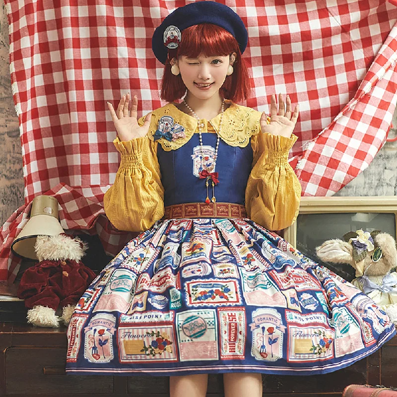 Closeout fitted dressMiss Point~Strawberry Rose~Vintage American Casual Lolita Jumper Dress Closeout fitted dressMiss Point~Strawberry Rose~Vintage American Casual Lolita Jumper Dress