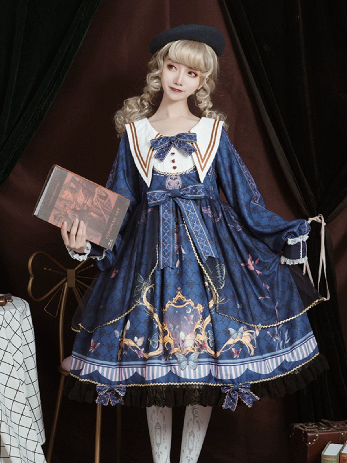 OCELOT~Classic Lolita OP Sailor Collar Elegant Lolita Dress