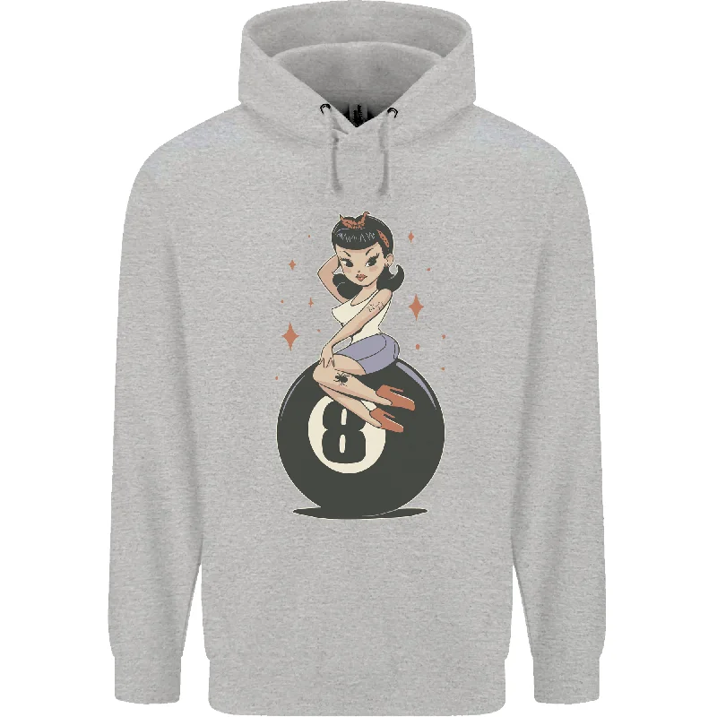 One-DAY Sale activewear hoodie8-Ball Pool Pinup Mens 80% Cotton Hoodie