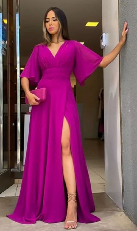 Buy More, Save More ashionable dressA-line V Neck Prom Dress,Wedding Guest Outfit   Y5767