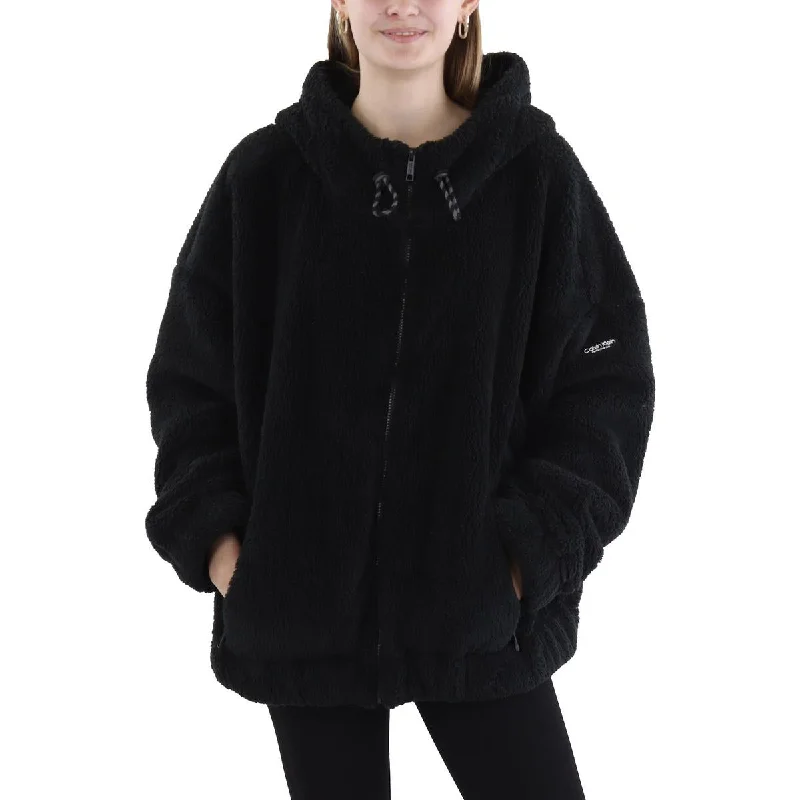 Plus Womens Sherpa Comfort Zip Hoodie