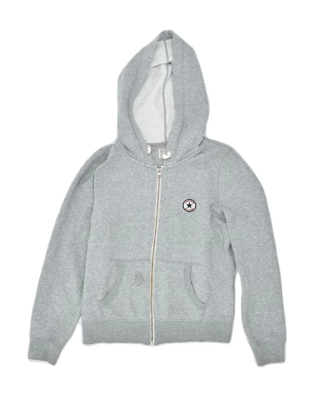 Stock Up and Save classic hoodieCONVERSE Womens Zip Hoodie Sweater UK 18 XL Grey Cotton Sports
