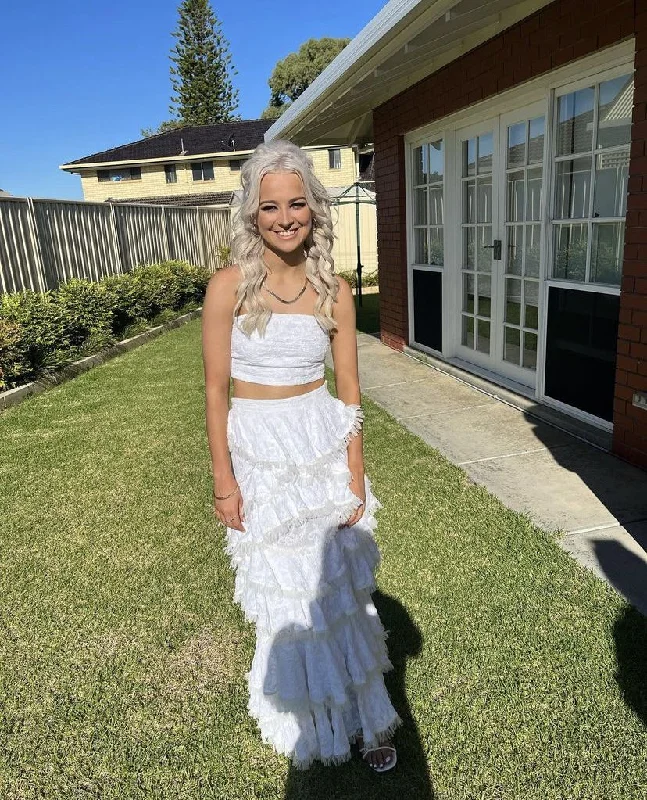 Major Savings wrap-around dressChic Two Piece White Prom Dress,White Summer Dress Y5215 Major Savings wrap-around dressChic Two Piece White Prom Dress,White Summer Dress Y5215
