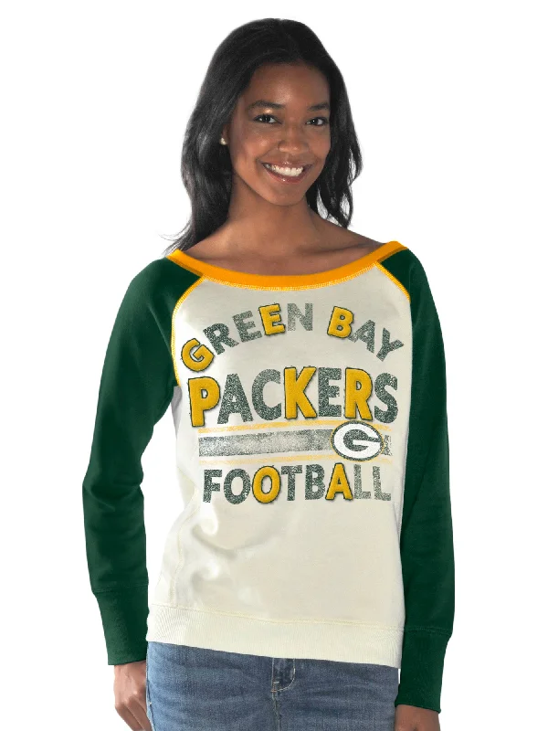 Value Deals premium gym hoodieGreen Bay Packers Women's Wide Neck Faded Cream Crew Sweatshirt Value Deals premium gym hoodieGreen Bay Packers Women's Wide Neck Faded Cream Crew Sweatshirt