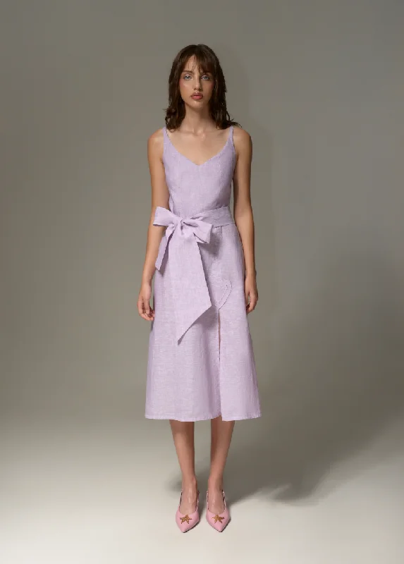 Don't Miss mini dressSWEETHEART LILAC DRESS WITH BELT