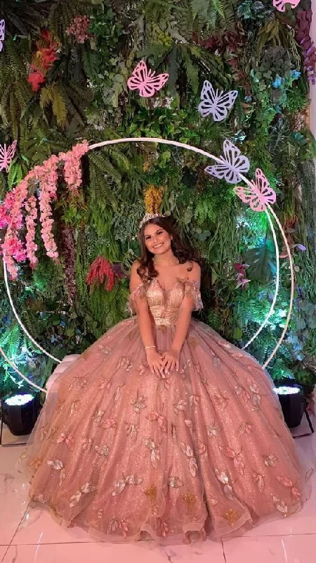 Weekend Deal ashionable dressLuxurious Off The Shoulder Ball Gown Sweet 16 Dress Y5306