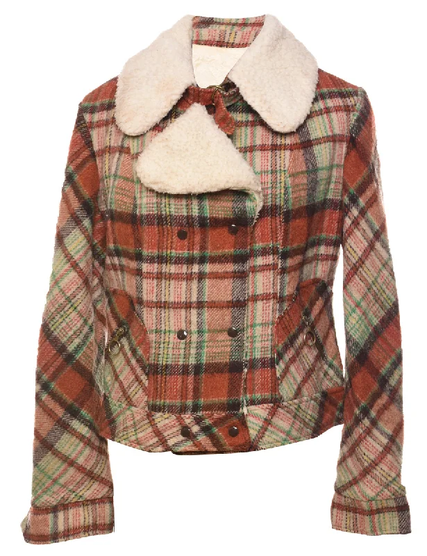 Clearance Sale chic padded coatChecked Multi-Colour Wool Blazer - M