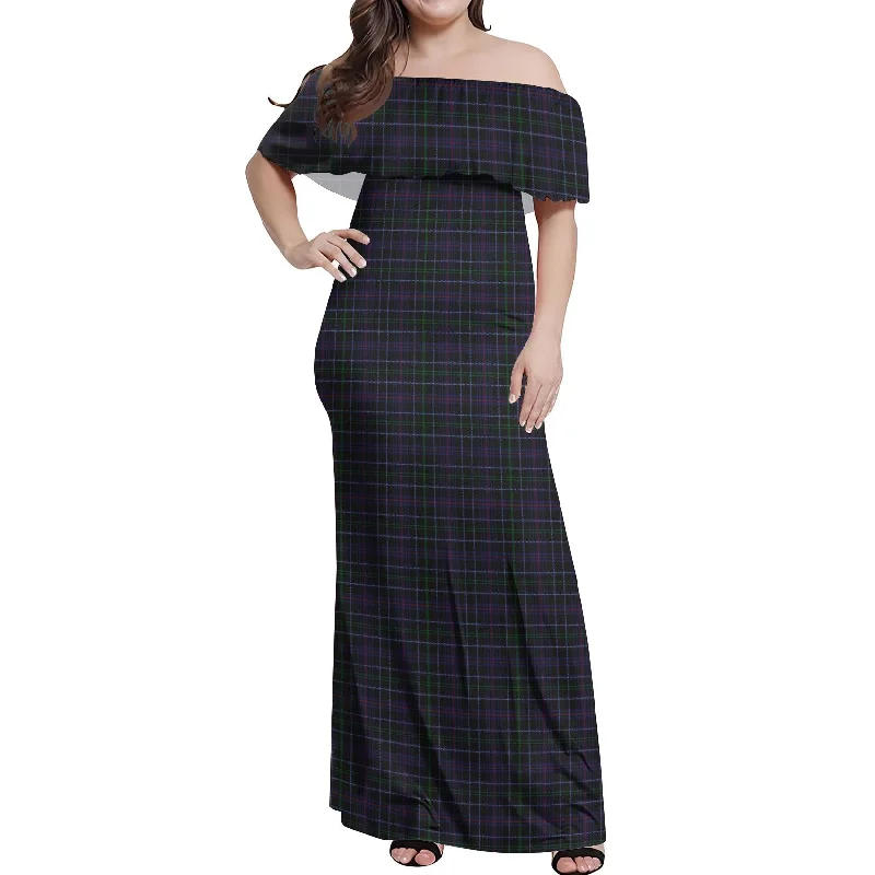 Exclusive Preview Pride (Wales) Tartan Off Shoulder Long Dress