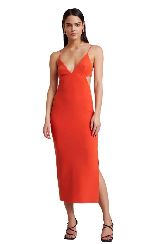 Final Clearance bodycon dressBUY IT BEC AND BRIDGE Ella Midi Dress (Flame)