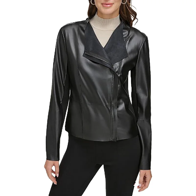 Huge Savings trendy jacketWomens Faux Leather Short Motorcycle Jacket