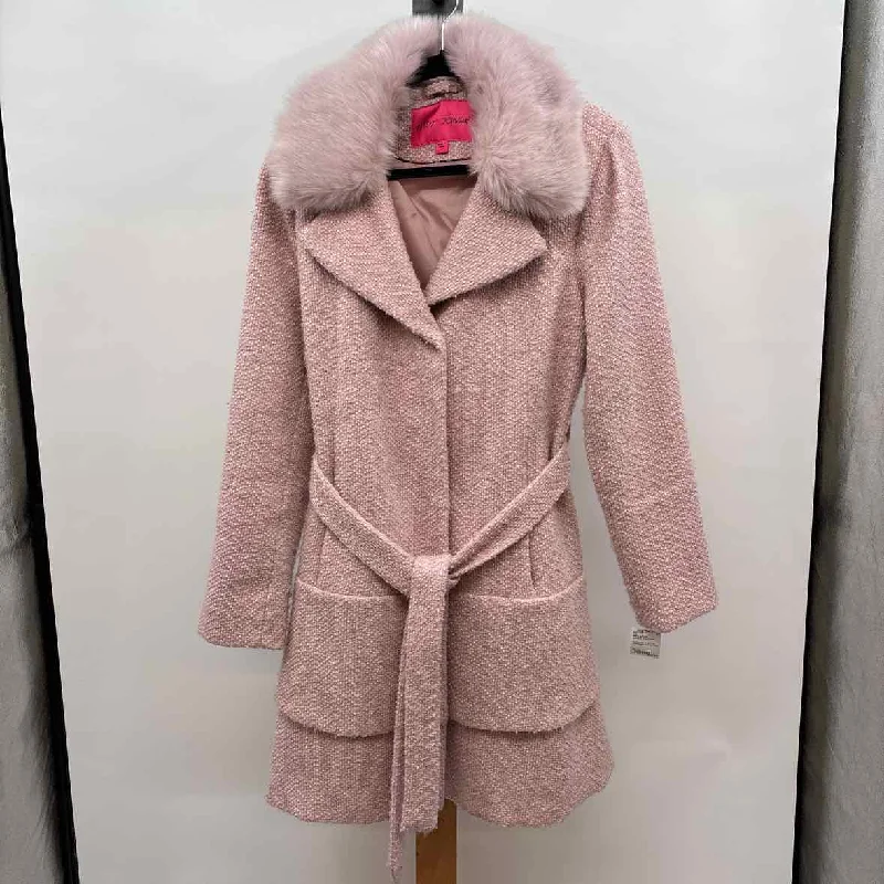 Deal Alert padded coatBetsey Johnson Women's Size L Pink Tweed Coat