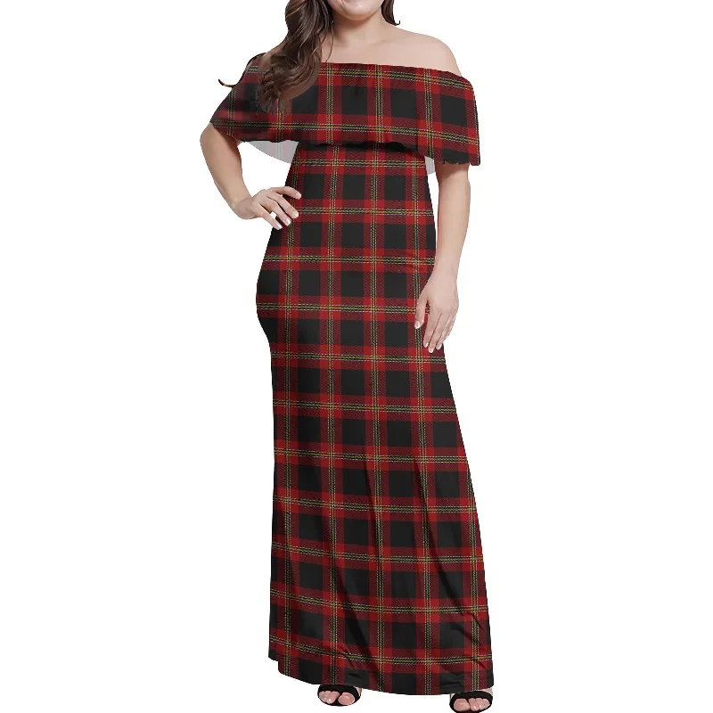 Price Cut Perry-Pirrie Tartan Off Shoulder Long Dress