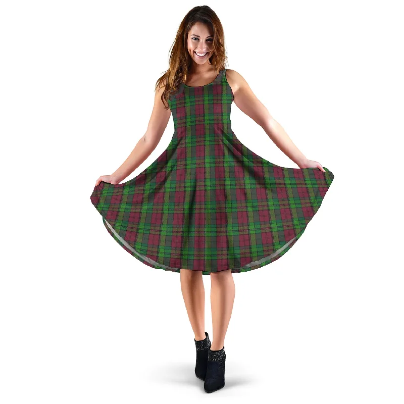 Seasonal Sale Pope of Wales Tartan Sleeveless Midi Womens Dress