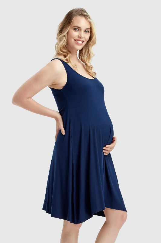 Unbeatable Prices elegant evening dressSwing Maternity Dress - Navy