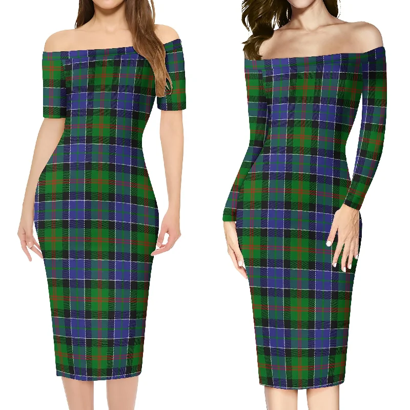 Huge Discounts Paterson Tartan Off Shoulder Lady Dress