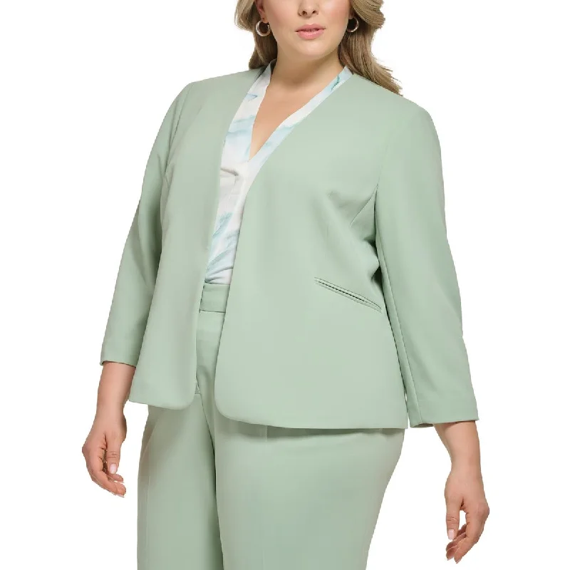 Price Buster cozy fleece coatPlus Womens Crepe Business Open-Front Blazer