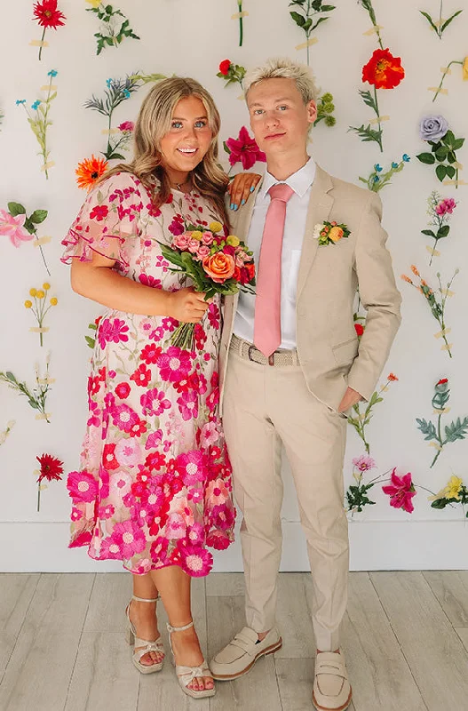 Limited Stock Lillian Duchess Hot Pink Floral Dress - DM Exclusive