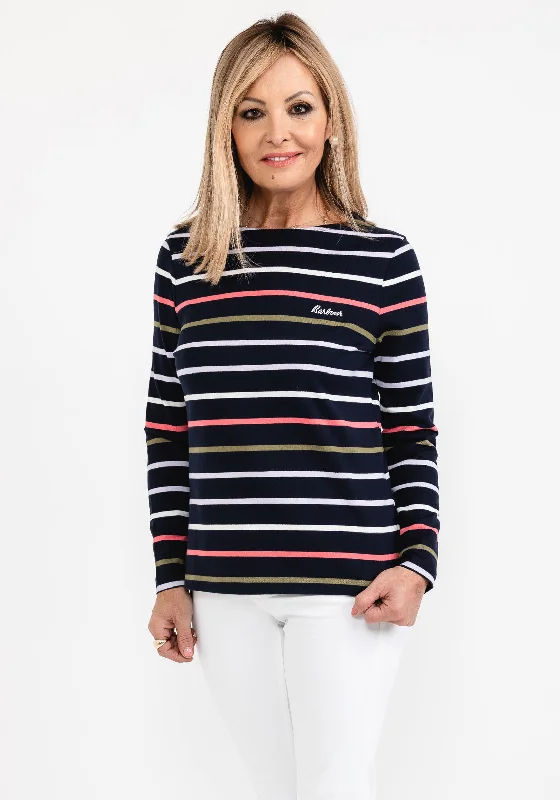 Barbour Hawkins Striped Light Sweater, Navy Multi