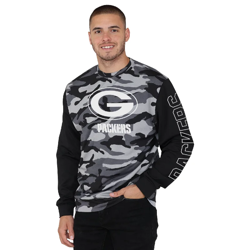 Deal Mania lightweight workout sweatshirtGreen Bay Packers SMU Camo Printed Sweatshirt Deal Mania lightweight workout sweatshirtGreen Bay Packers SMU Camo Printed Sweatshirt