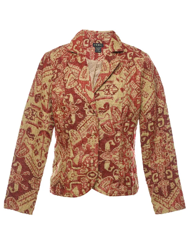 Season Finale Sale sleek and warm coatMaroon & Gold Tapestry Jacket - S