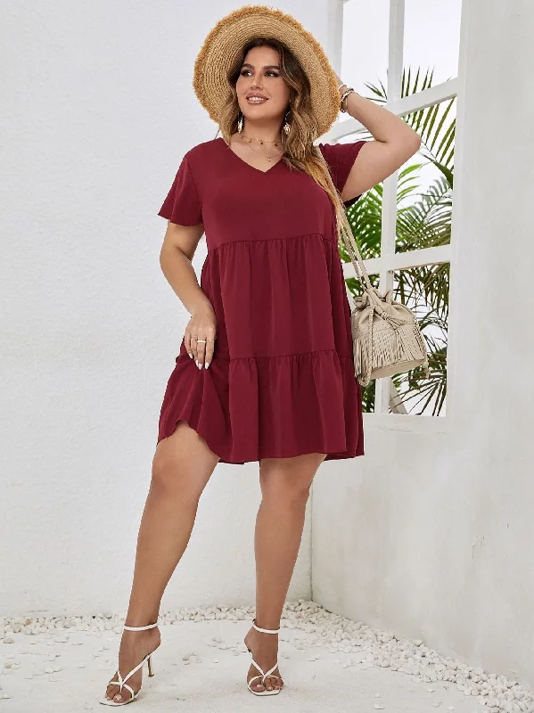 BerriesJam - Cotton Short Sleeve Stylish Elegant Dress