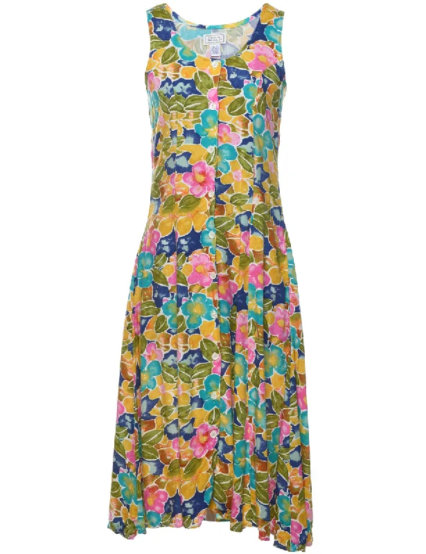 Seasonal Sale sleek and warm coatFloral Print Dress - M