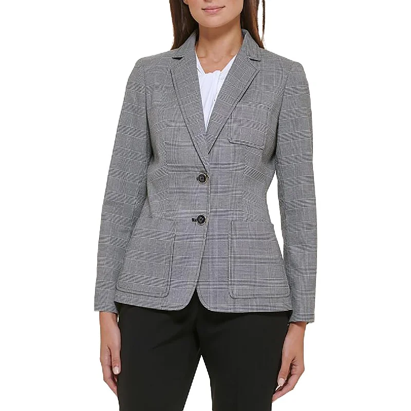 Womens Glen Plaid Workwear Two-Button Blazer