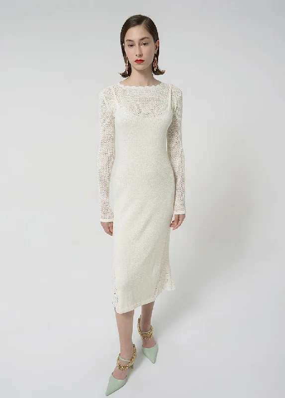 Hot Deal stylish dressDOUBLE SLEEVES SILHOUETTE DRESS