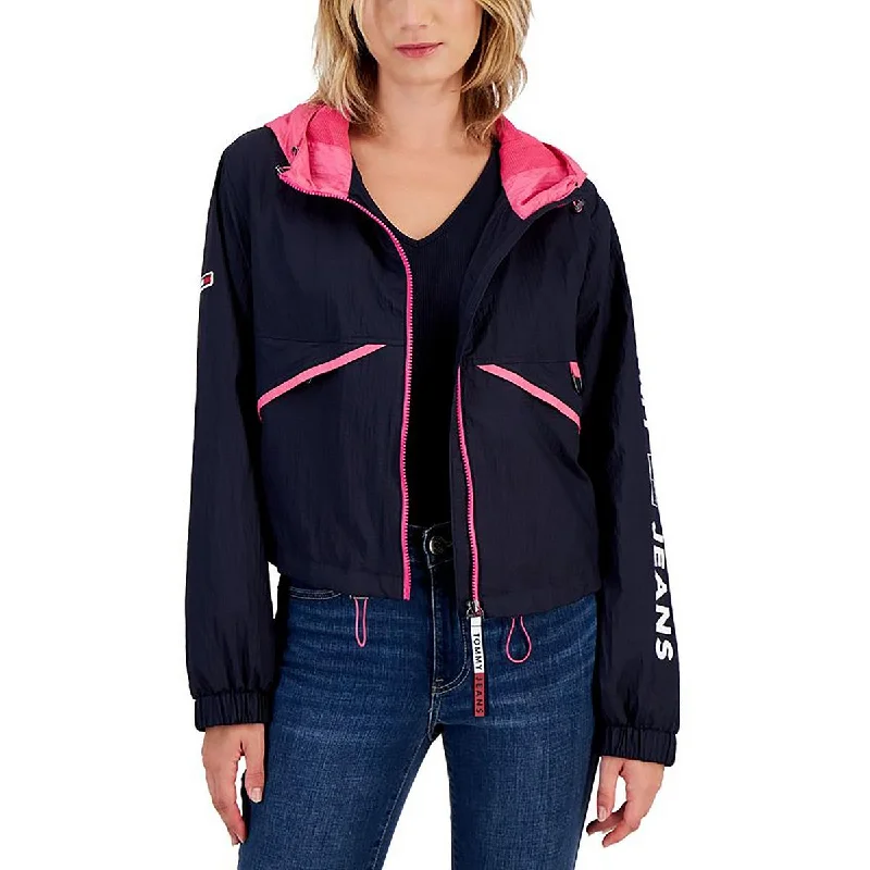 Weekend Deal stylish raincoatWomens Hooded Lightweight Windbreaker Jacket