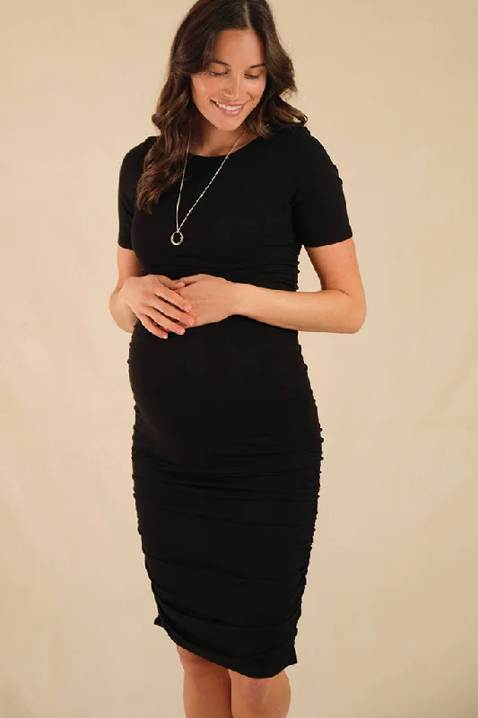 Price Drop vintage dressJasper Ruched Maternity Dress - Black