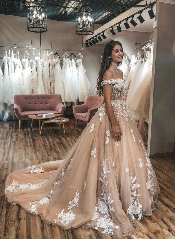 Savings Bonanza Beautiful Off the Shoulder Long Prom Dress, A-Line Lace Evening Party Dress