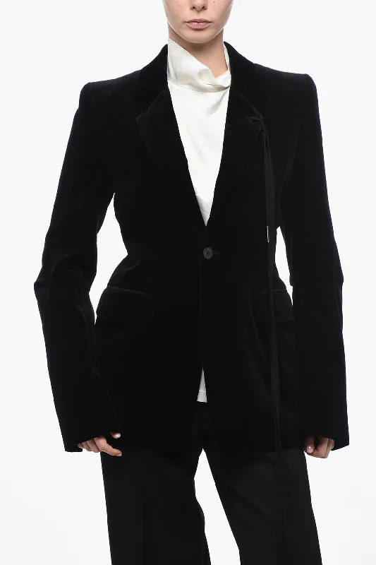 Super Sale zip-up jacketAnn Demeulemeester Single Breasted Velour Blazer With Flap Pockets 42 Italian size Super Sale zip-up jacketAnn Demeulemeester Single Breasted Velour Blazer With Flap Pockets 42 Italian size