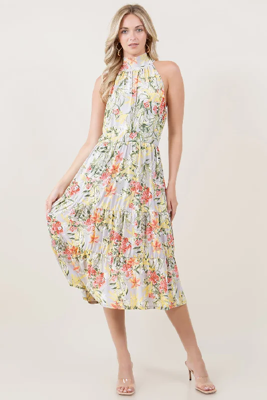 Deal Mania ashionable dressS/LESS GODESS MIDI HALTER DRESS - D3184-91843-7