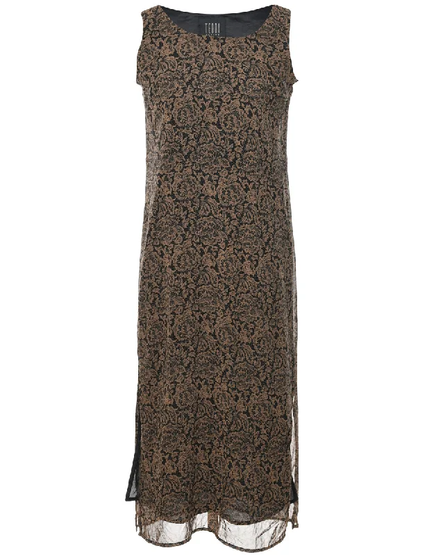 Last Chance comfortable outerwearFloral Print Dress - L