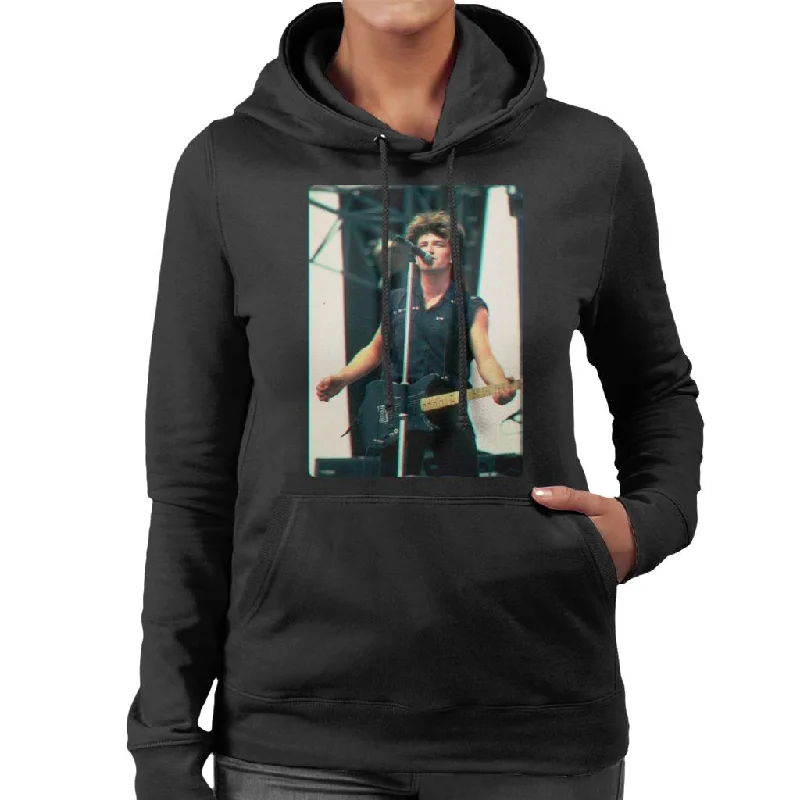 TV Times Bono Of U2 Guitar 3D Effect Women's Hooded Sweatshirt