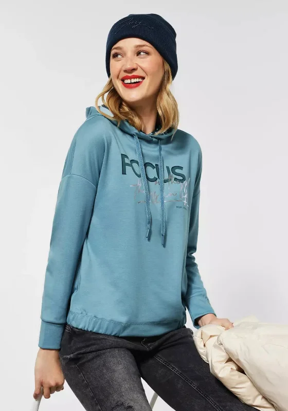 Hurry In stylish hoodieStreet One Elasticated Hem Hoodie, Blue