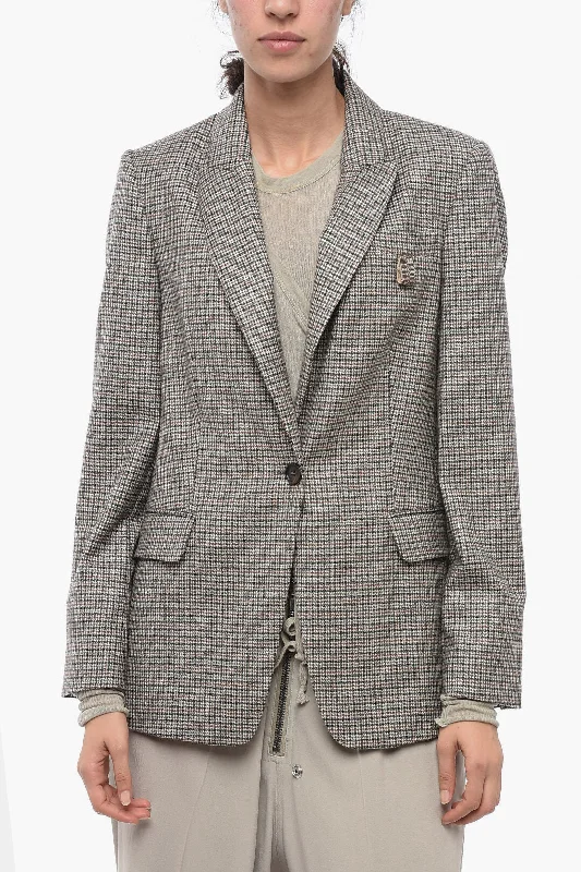 Weekend Flash Sale tailored coatBrunello Cucinelli Houndstooth Virgin Wool Blend Blazer with Peak Lapel 40 Italian size Weekend Flash Sale tailored coatBrunello Cucinelli Houndstooth Virgin Wool Blend Blazer with Peak Lapel 40 Italian size