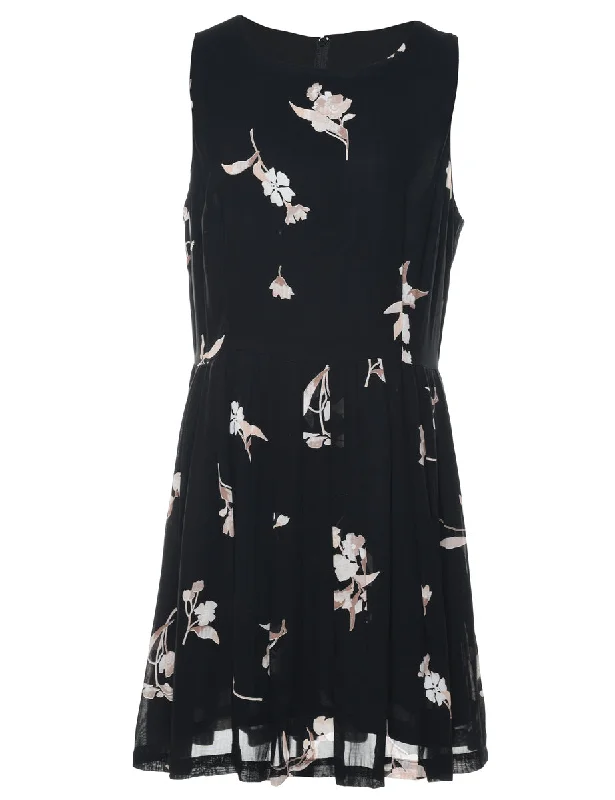 Super Deal sporty outerwearFloral Print Pleated Mini Dress - M