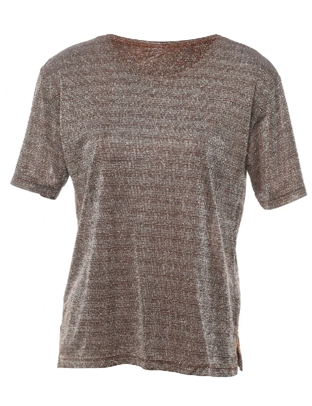 Brown Lurex Evening Top - M